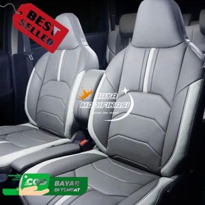 Sarung jok mobil BRIO variasi tahun 2018-2025 full sett bahan kulit sintetis asli 100%.