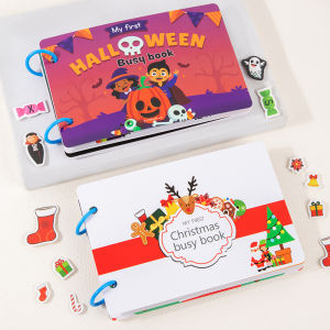 Montessori Baby Busy Book Halloween Gift Christmas Toy My First Quiet Book Paste Early Learning Education Children Toy for Kids