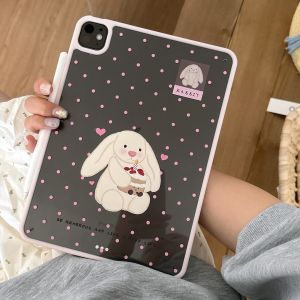 เคสกระต่ายน่ารักสำหรับ iPad Air 6 7 11in 13 in iPad Pro 2024 11in 13in iPad 10th 11th Air 4 5 Pro 2022 Mini 6 7 ฝาครอบอะคริลิค