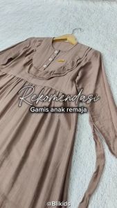 Gamis linen anak perempuan usia tanggung usia 14-18 tahun