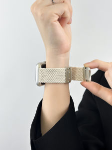 สายนาฬิกา Apple Watch ผ้าไนลอนถักแบบดูดซับแม่เหล็กสำหรับผู้ชายและผู้หญิง สายนาฬิกา Iwatch รุ่น 10 รุ่น 9 รุ่น S8 รุ่น 7