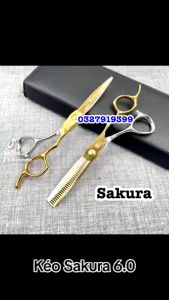 Kéo cắt tóc Nhật SAKURA 6.0 in cao cấp ( vàng )