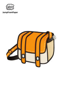 JumpFromPaper JFP007 Cheese Orange Shoulder Bag 3D Style 2D Drawing Cartoon Bag Comic 3D Messenger Bag Men Bag Casual