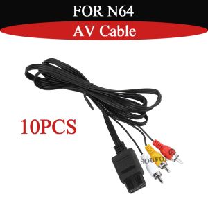 High Quality 10PCS 1.8M/6FT AV Cable For N64 Durable AV Cable Replace Repair Part For GameCube/SNES/SFC TV Game Console Accessor