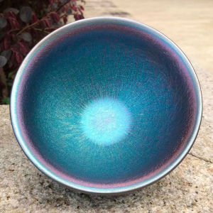 12.5cm Diameter Large Color Gold Rimmed Chawan Japanese Tea Ceremony Bowl Ceramic Frosted Surface Traditional Chinese Style