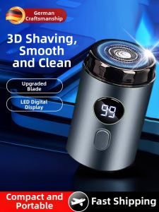Portable Electric Shaver Mens Beard Trimmer Gift Style for Boyfriend Precision Steel Single Blade Head Wireless Charging