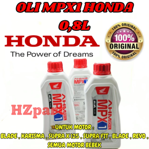 OLI MESIN MPX 1 AHM Oli MPX 1 0.8 LITER UNTUK SEMUA JENIS MOTOR HONDA/BEBEK 4TAK SAE 10W-30 SL ASLI.