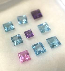 (เริ่มต้น390) พลอยแท้ หวานเจี๊ยบ ปริ๊นเซสคัท รวมพลอย อเมทิสต์ ซิทริน แทนซาไนต์ พิ๊งค์ทัวมาลีน โรโดไลต์ สวิสบลูโทพาซ งานสวยค่ะ