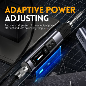 FNIRSI | FNIRSI HS-02 Adjustable Temperature Soldering Iron DC 20V 100-450℃ Welding Solder Rework Station PD 100W Portable Repair Tool