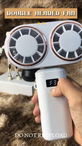 Handheld Electric Fan Compact Rechargeable Dual Fan Cooler Rechargeable Cooling Fan With Digital Display Personal Portable Fan