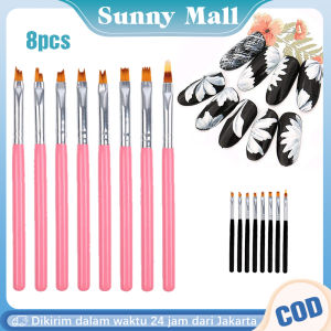Nail Art Brush Set 8pcs Nail Art Pen Brush Dual End Painting Line Flower Drawing UV Gel Manicure Tool