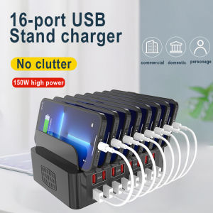 150W Universal Multi USB telefon cepat 16 Port 3.5A MAX bergerak bergerak untuk Tablet telefon bimbit