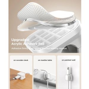 Magnetic Cable Clips Adjustable Cord Holder Adhesive Under Desk Mgmt Organizer for Home Office Car Wall Desktop Nightstand#$%