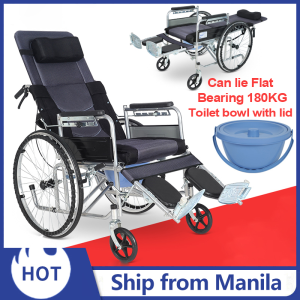 (COD)High-back reclining wheelchair multi-function wheelchair for the elderly folding lightweight with toilet for the elderly paralyzed trolley scooter