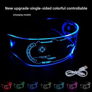 Tech Led Goggles Cyberpunk Science Fiction Kids Sunglasses Disco Electronic Music Festival Party Cool Sunglasses
