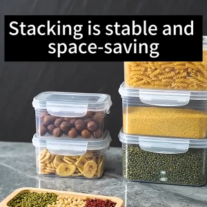 Double Layer Fruit Storage Box With Lid for Fridge with Removable Colander Airtight Food Storage Container Stackable Food Storage Box for Kitchen Organization