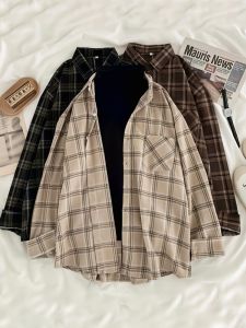 Kemeja Flanel Wanita Import Lengan Panjang Distro Tebal Korean Style Trend Terbaru 2023