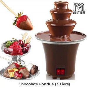 Small Brown Chocolate Fondue 3 Tiers | Fountain Maker | Machine | House warming Gift | Birthday Party | Baby Shower Party | Chocolate Tower | Chocolate Fondue Set |Chocolate Fountain Fondue | Chocolate Fondue Machine
