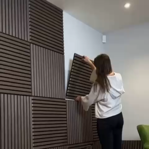 Acoustic Wood Panel | Decorative Wall Panel Noise Reduction Sound Improvements 60cm x 60cm x 22mm