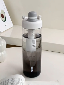 Botol Minum Infused Water 1000ml Dengan Gagang / Botol Minum Gradasi Aestethic Transparan