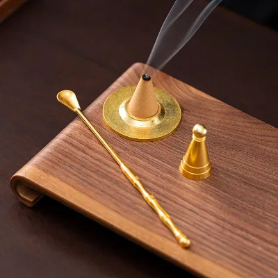 Pure Copper Incense Burner Chinese Ancient Style DIY Incense Cones Retro Brass Censer Incense Tools Moulds·