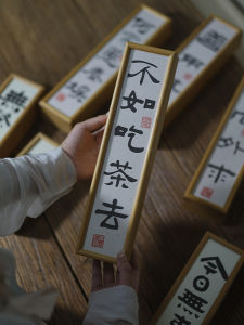 Customizable Bamboo Tea Box Rock Tea Gift Box Red Tea Infusion Bag Small Tease Book Vintage Chinese Style Tea Storage Container
