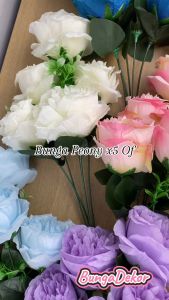 Bunga Peony Of Cabang 5 Artificial Buatan Home Decor Hiasan Dekorasi Pelaminan Bunga Artificial Artifisial