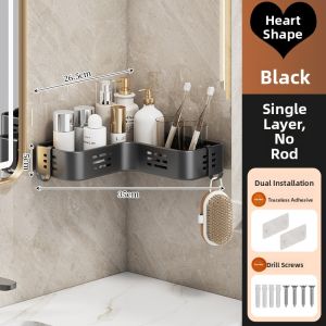 WEIMEIYUAN | Triangle Heart-shaped No-drilling Corner Storage Shower Rack