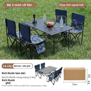 LINSI | Bàn Dã Ngoại Gấp Gọn Nhôm Hình Trứng