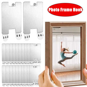 1~10Pcs Self Adhesive Stainless Steel Picture Frame Holders Heavy Duty Wall Hangers Picture Display Holder