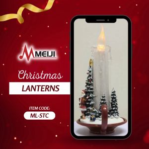 Christmas Decor - Christmas Candle w/ Santa