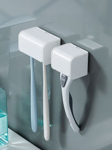 Wall-Mounted Manual Shaving Razor Holder Dustproof Bathroom Storage Rack No-Punching Required Stable And Secure Shaver Stand