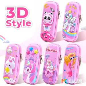 Kotak Pensil 3D Karakter Kartun Bahan EVA anti Air import Viral Perlengkapan Sekolah Anak MK909