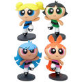 4 ชิ้น/เซ็ต Powerpuff Girls Blossom Bubbles Buttercup อะนิเมะ Action Figure ของเล่น 10 ซม.Pvc รูปชายหญิงของขวัญ. 