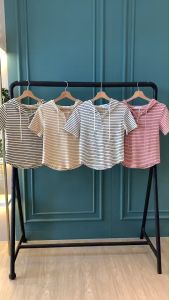 BL20780 Hoodie Zipper Stripe Casual Top