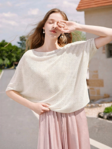 XIANGYING | One-Shoulder Batwing Knit Top for Women Casual Loose Sweater
