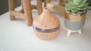 COD Taffware HUMI Air Humidifier Ultrasonic Aromatherapy Diffuser 300ml - KJR-J003 / pewangi pelembab ruangan desain minimalis kayu unik elegan austetic portable kamar tidur plus lampu tidur RGB di cas untuk flu batuk pilek menyegarkan menyejukkan viral