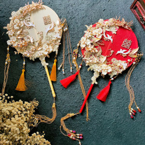 Chinese Wedding New Bride DIY Material Kit High Grade Fan Making Home Decorations Bamboo Craft Fan Set for Brides