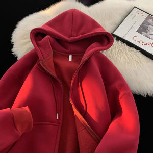 Oversize American Retro Grey Zipper Hoodie Mens Hard And Stiff Hooded Sweatshirt Cleanfit Open Cardigan Jacket Polyester Cotton Blend Casual Wear