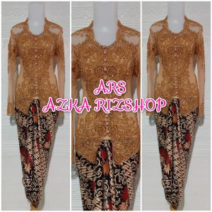 set kebaya pesta kebaya mocca + rok lilit