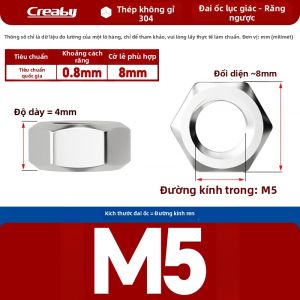 Creaby | Đai Ốc Lục Giác Ren Ngược Tay Trái