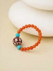 POTALA PALACE | Six Syllable Sutra Red Agate Beads Ring