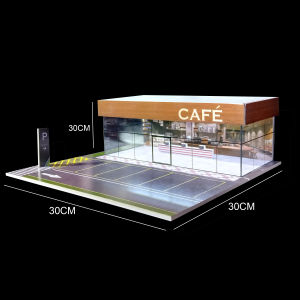 1/64 Scale Car Garage Diorama Miniatures Models Set USB LED Illuminated Garage Display for Hot Wheels & Matchbox Mini Cars