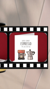 Coffee Love Card Cute Romantic Greeting Card Sweet Couple Greeting Romance Cute Card