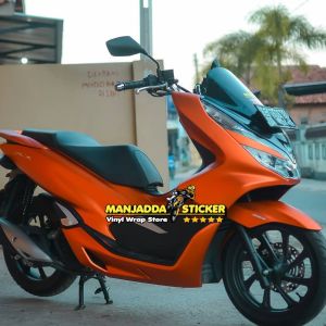 STIKER SKOTLET MOTOR WARNA OREN METALIC DOFF