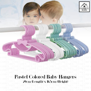 (One Dozen) 12pcs Pastel Color Safe PP Material Virgin Quality Cute Baby Hanger Kid Clothes Plastic Hangers