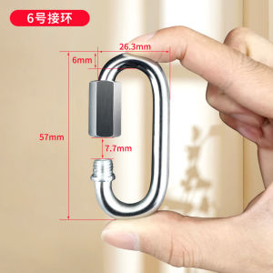 Galvanized Chain Safety Buckle round Ring Quick Connect Link Oval Lock Buckle for Climbing Running Outdoor Camping Travel Gear