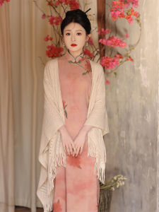 Knitted Shawl Cheongsam Outerwear Summer Improved Young Girl Artistic Personality Republic of China Style Womens Traditional Costume