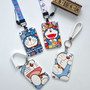 Cute Cartoon Student ID Card Holder Lanyard Anti-Loss Spring Rope Protection Cover for Transportation Lunch Card Pickup Card