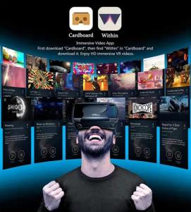 3D VR Headset Smart Virtual Reality Glasses 4.7-7 Inches for Smartphones with Controller